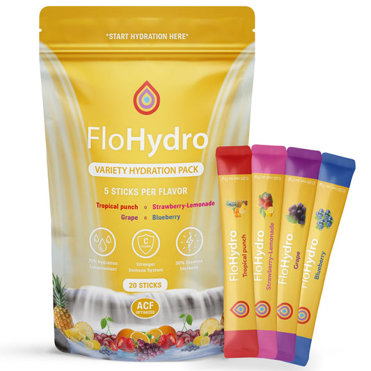 FloHydro Electrolytes Powder | Low Sugar Hydration Packets