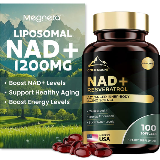 MEGNETA Liposomal NAD+ 1200 mg + Resveratrol – Maks Energi & Anti-Aging