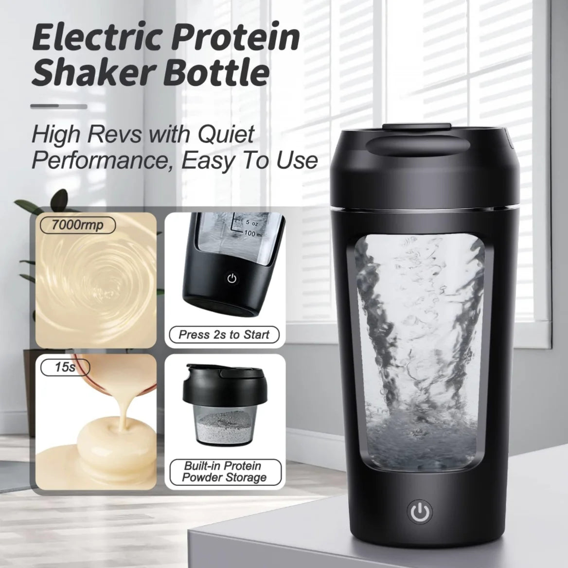 Elektrisk Bærbar Protein Shaker Flaske